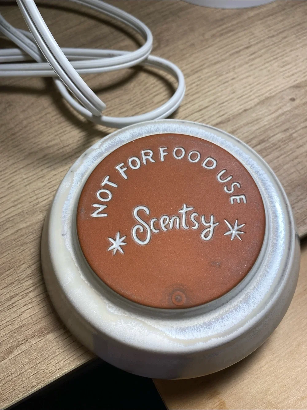 Scentsy White Ceramic Electric Wax Warmer with Sunburst Design